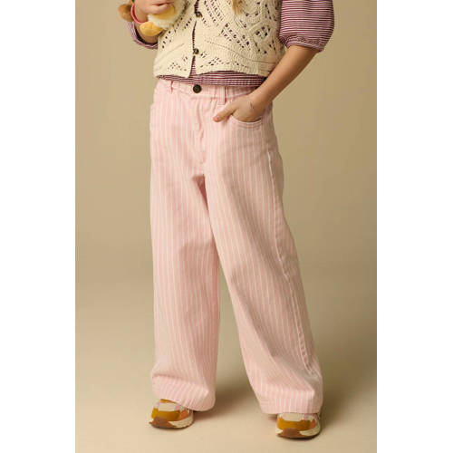 Sissy-Boy gestreepte wide leg jeans lichtroze afbeelding