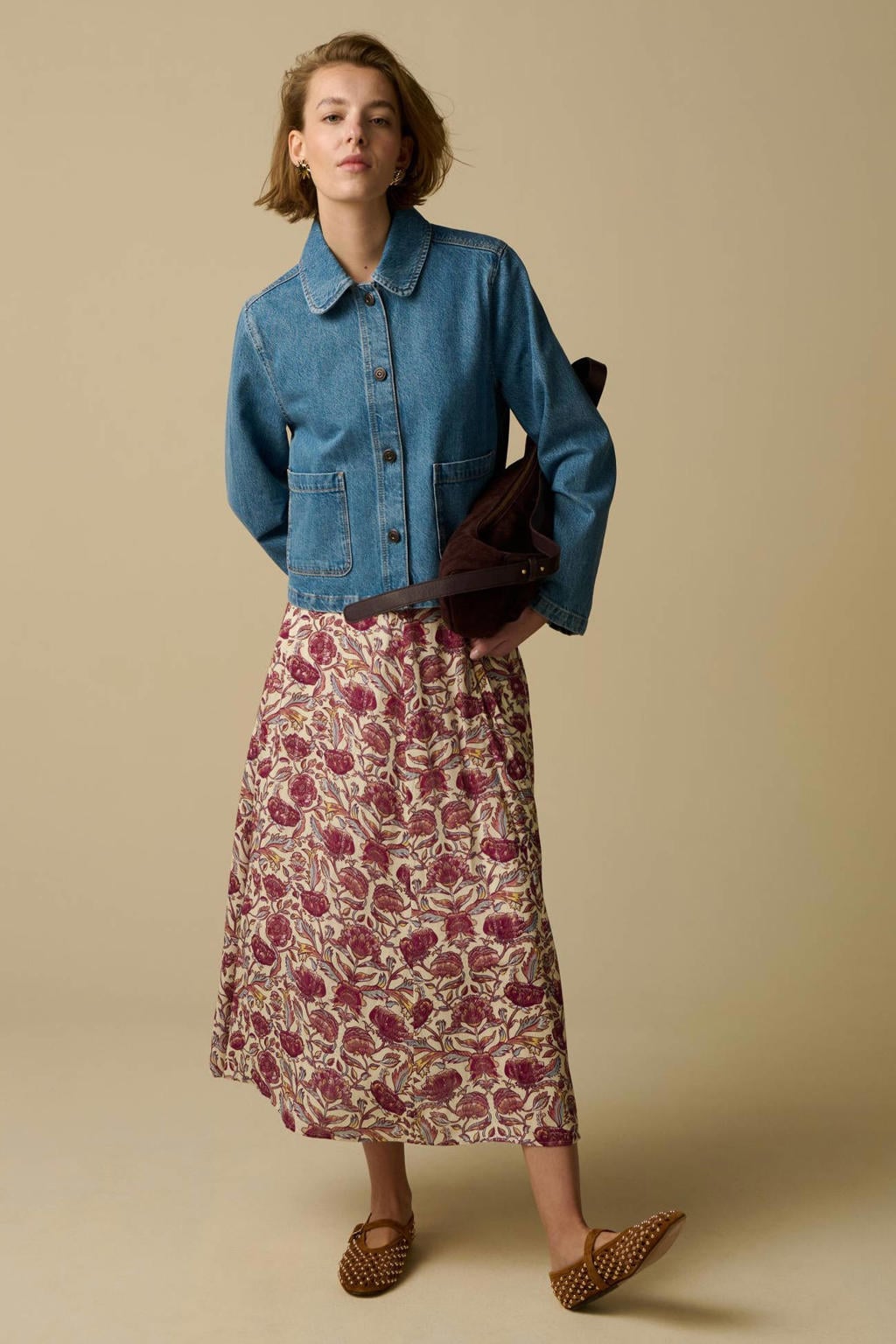 Sissy-Boy gebloemde midi rok wit