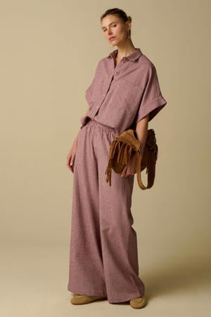 gestreepte blouse donkerrood