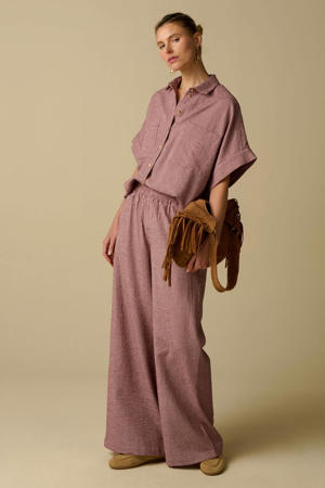 gestreepte blouse donkerrood