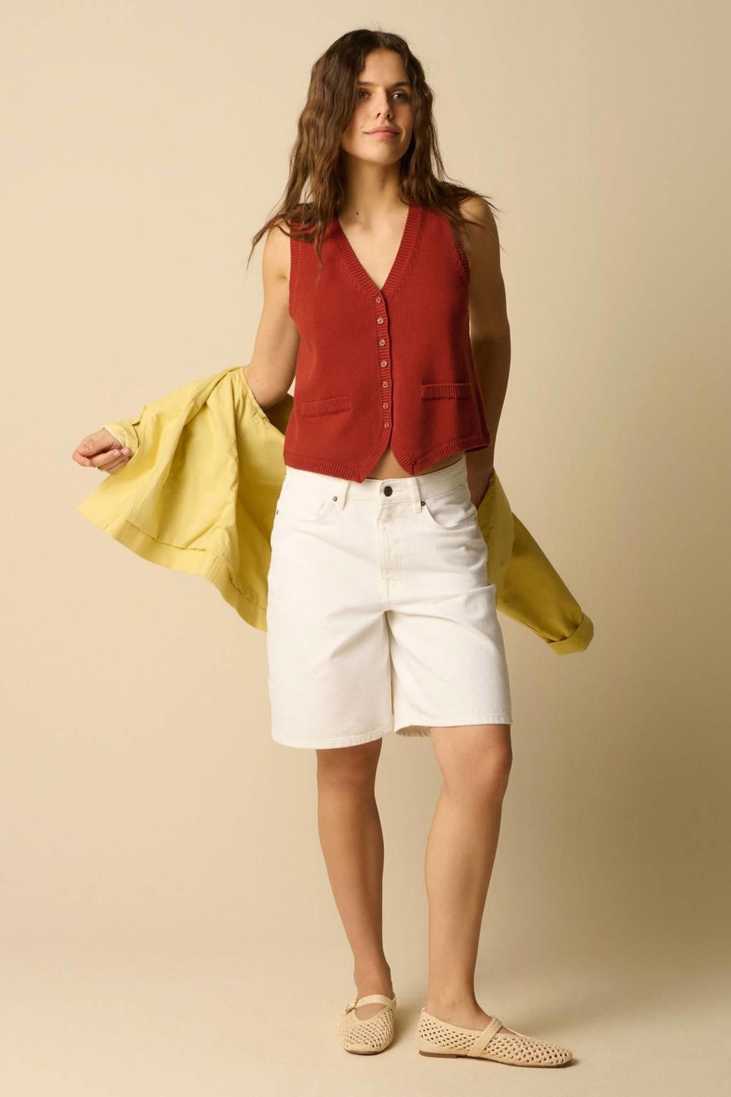 Sissy-Boy regular high waist broek ecru