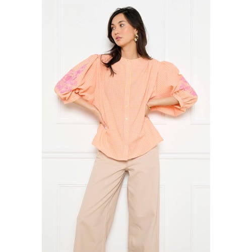 LOLALIZA geruit blouse roze afbeelding
