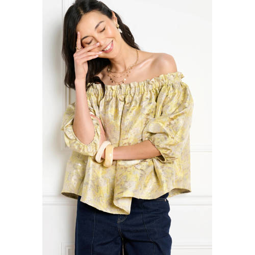 LOLALIZA off shoulder top geel afbeelding