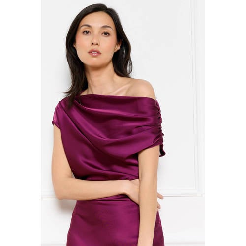 LOLALIZA one shoulder jurk fuchsia afbeelding