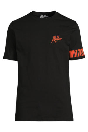 regular T-shirt zwart