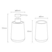 thumbnail: Sealskin badkamerset - Zeepdispenser 150 ml - Tandenborstelbeker Earth (cm)