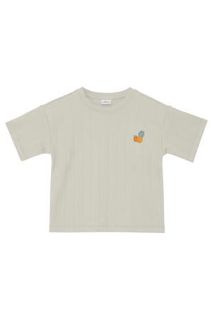 T-shirt fijn gebreid lichtgrijs