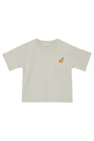 T-shirt fijn gebreid lichtgrijs