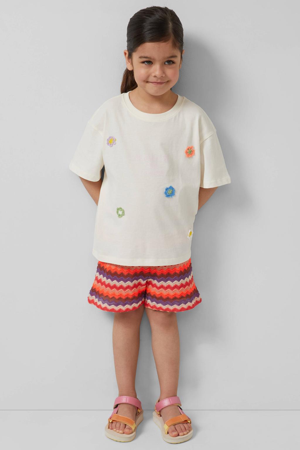 Roze, oranje en paarse meisjes s.Oliver high waist casual short van polyester met elastische tailleband