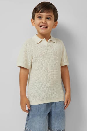 T-shirt fijn gebreid beige