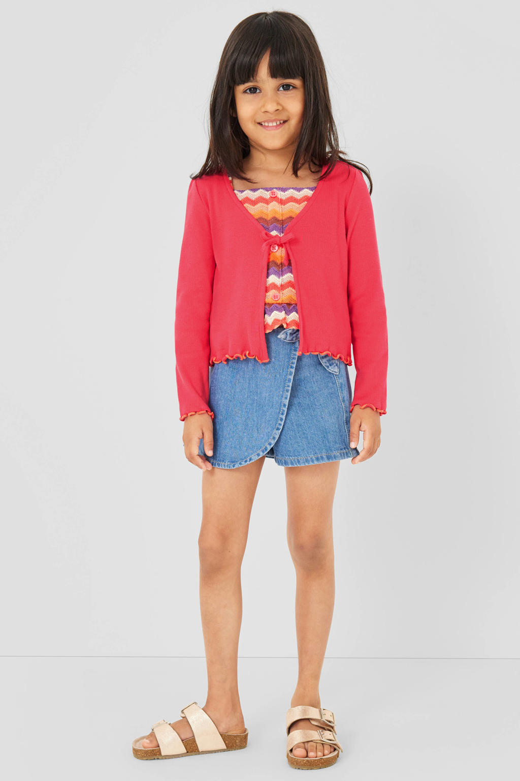 s.Oliver vest rib gebreid roze