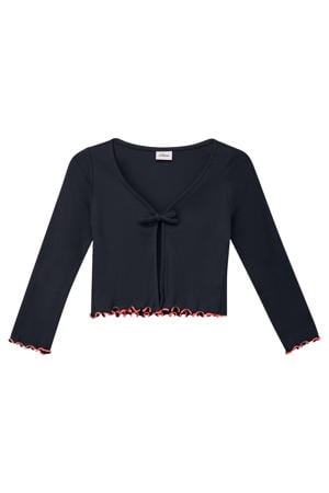 T-shirt rib gebreid donkerblauw