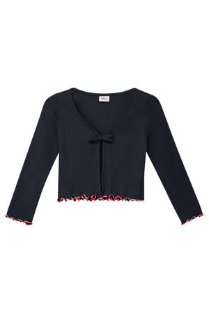 T-shirt rib gebreid donkerblauw