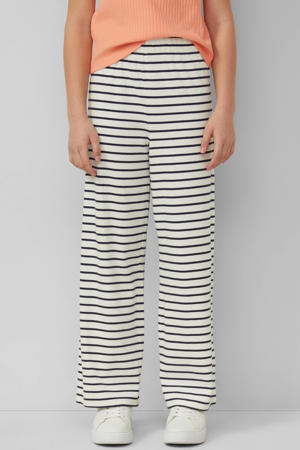 gestreepte casual broek ecru