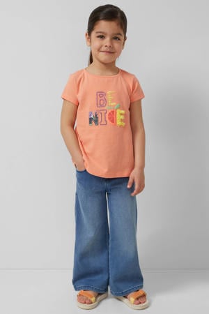 T-shirt met pailletten oranje