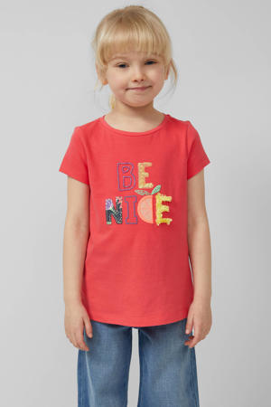 T-shirt met pailletten rood