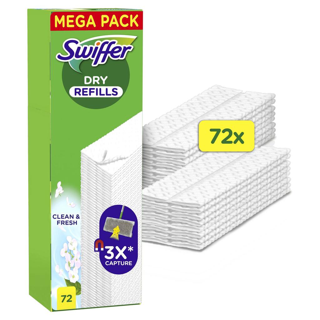 Swiffer Vloerreiniger Droge Doekjes Navullingen - 72 stuks