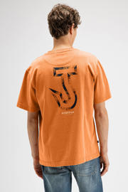 thumbnail: Butcher of Blue oversized T-shirt met backprint oranje