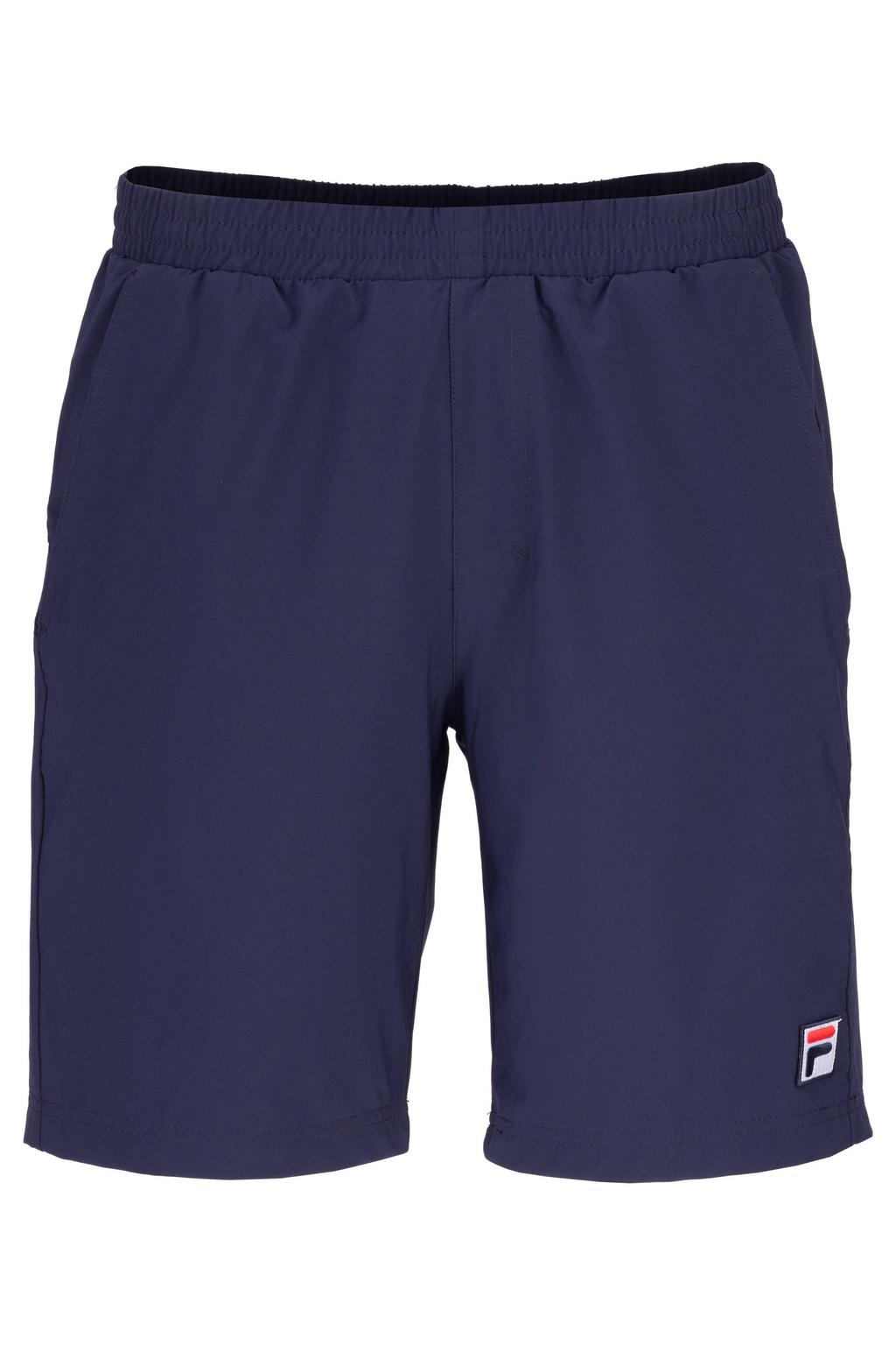 Donkerblauwe heren Fila sportshort van polyester met effen
