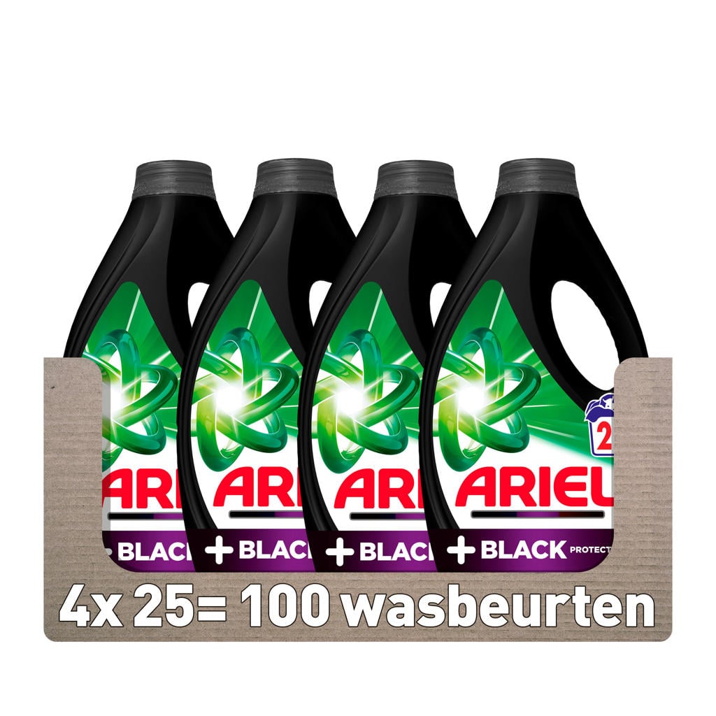 Ariel Vloeibaar Wasmiddel +Zwart Bescherming - 4 x 25 Wasbeurten