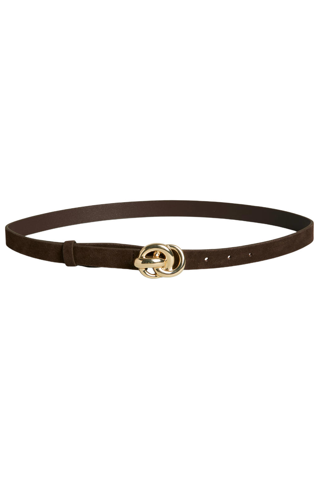 PIECES suède riem donkerbruin