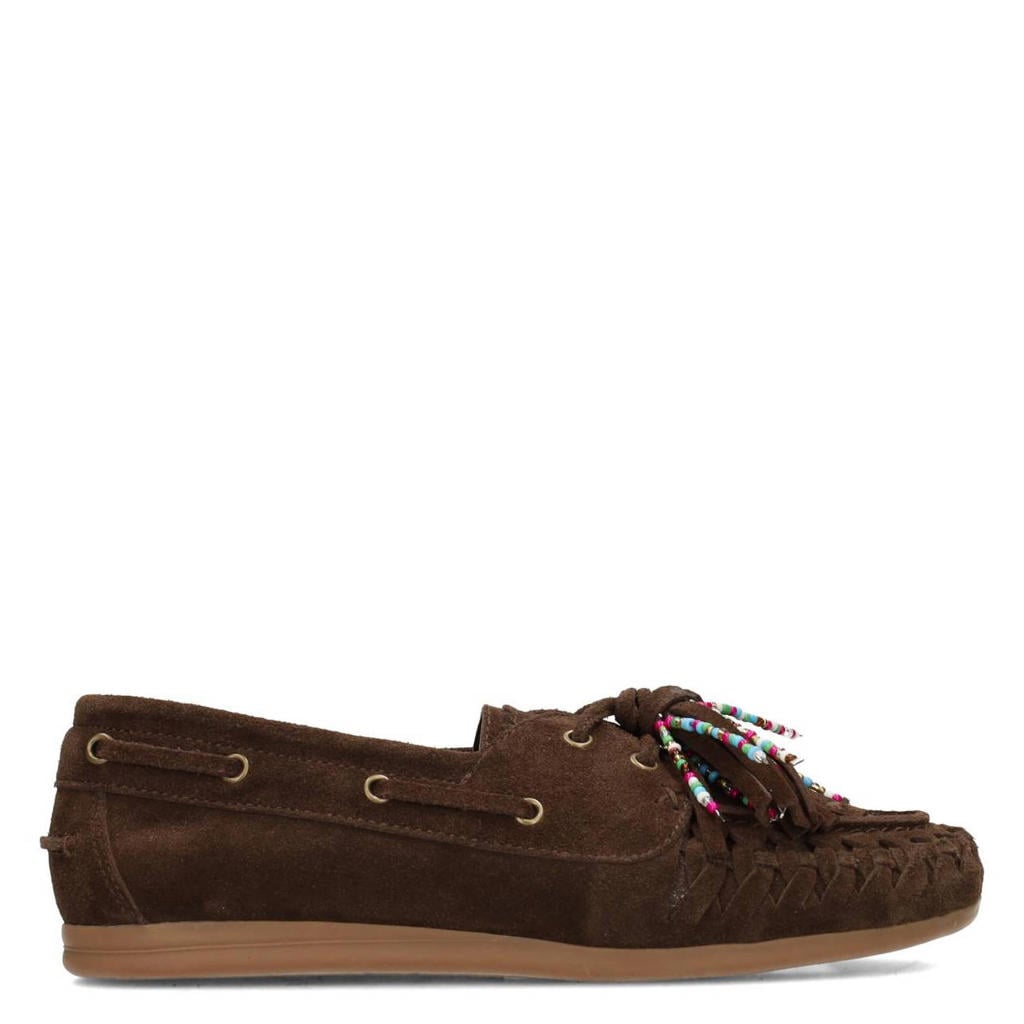 Donkerblauwe dames Poelman Iris suède bootschoenen