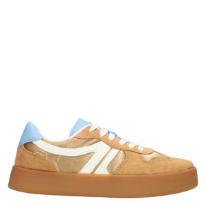 sneakers bruin/wit/blauw
