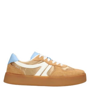 sneakers bruin/wit/blauw