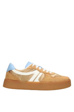sneakers bruin/wit/blauw