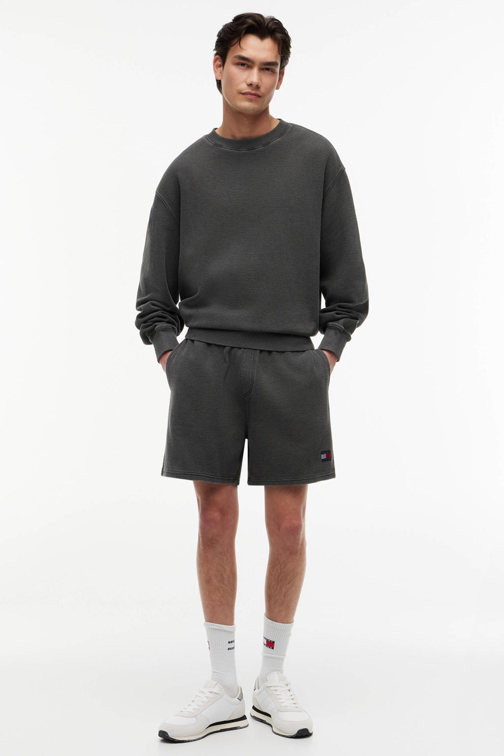 Tommy Jeans relaxed sweatshort antraciet