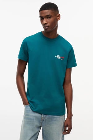slim T-shirt petrol