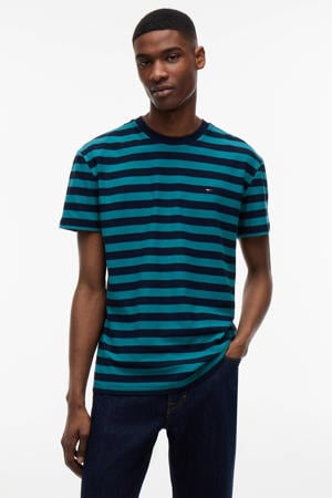 regular gestreept T-shirt petrol