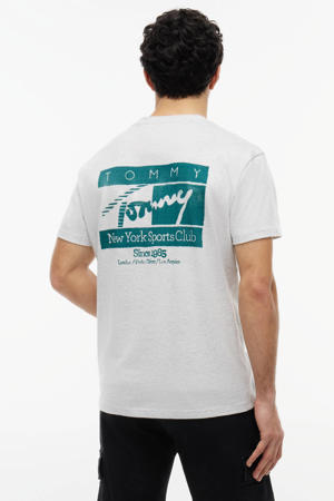 regular fit T-shirt met backprint - grijs