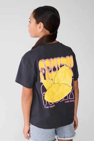 T-shirt met backprint antraciet