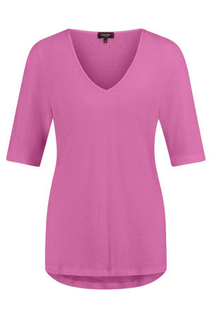top met linnen roze