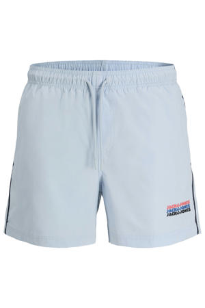 zwemshort met logo lichtblauw