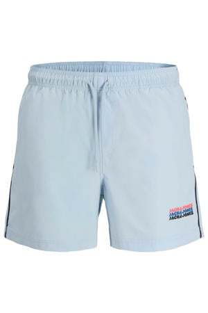 zwemshort met logo lichtblauw