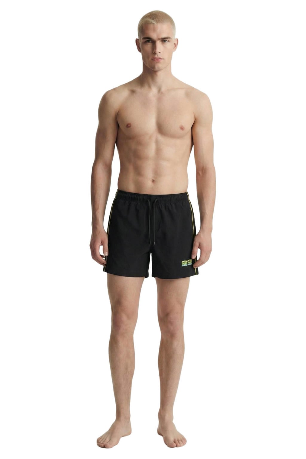 JACK & JONES PANTS STUDIO zwemshort met logo zwart
