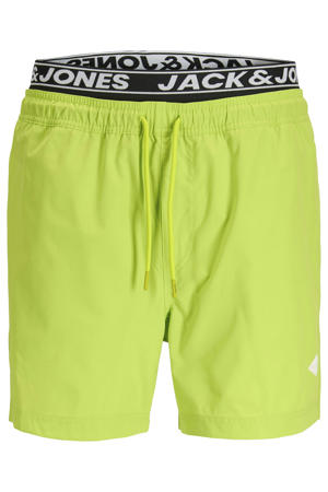 zwemshort met logo limegroen