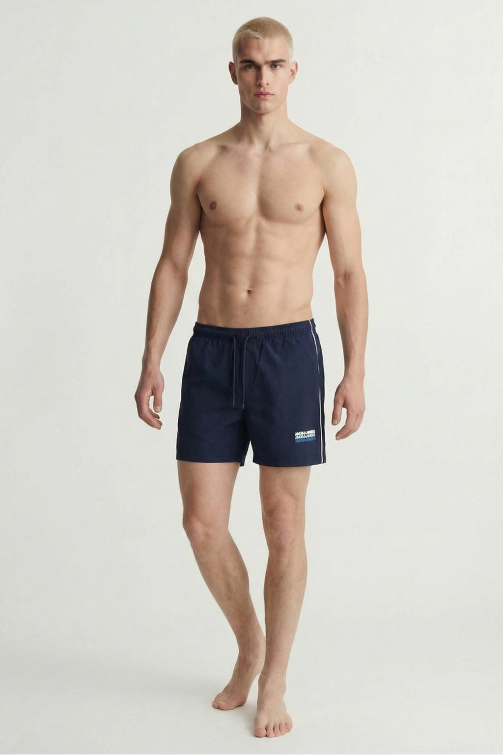 JACK & JONES PANTS STUDIO zwemshort met logo donkerblauw