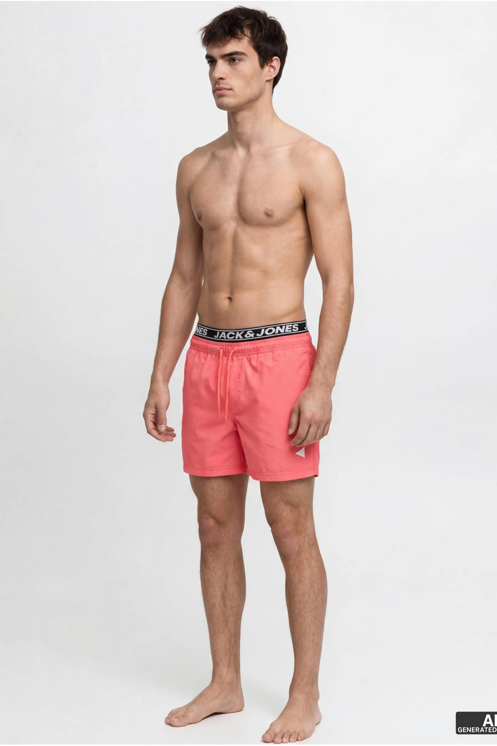 JACK & JONES PANTS STUDIO zwemshort met logo koraalrood
