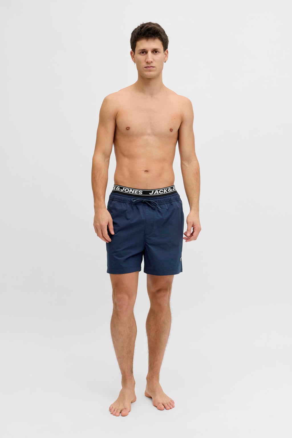 JACK & JONES PANTS STUDIO zwemshort met logo donkerblauw