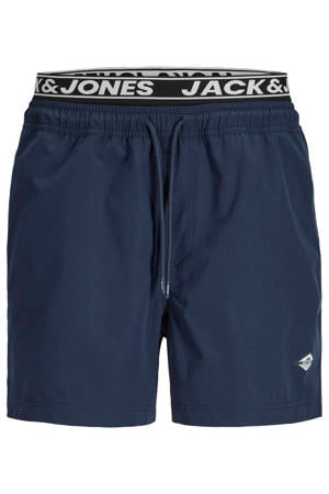 zwemshort met logo donkerblauw