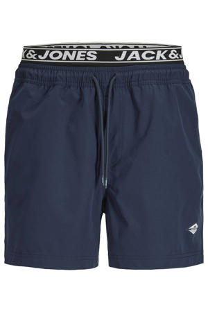 zwemshort met logo donkerblauw