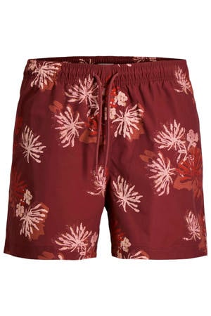 zwemshort met print donkerrood