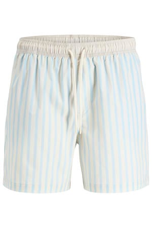 gestreepte zwemshort lichtblauw/ecru