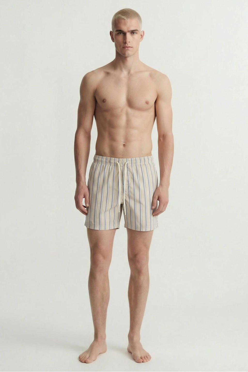 JACK & JONES PANTS STUDIO gestreepte zwemshort beige