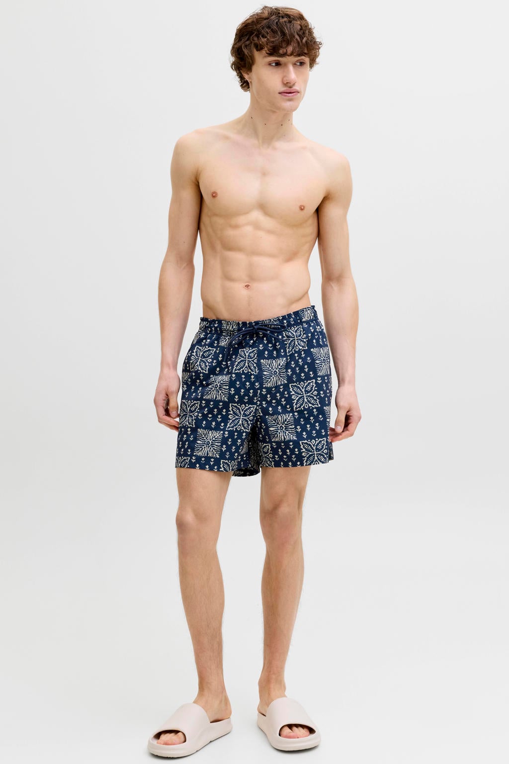 JACK & JONES PANTS STUDIO zwemshort met print donkerblauw