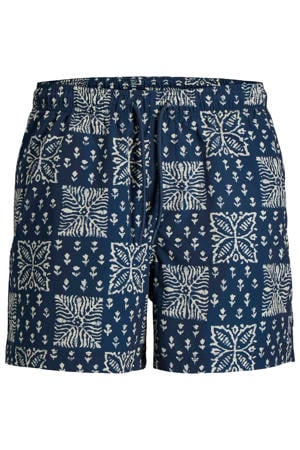 zwemshort met print donkerblauw