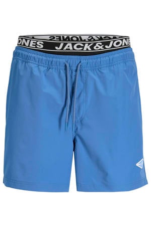 zwemshort met logo blauw